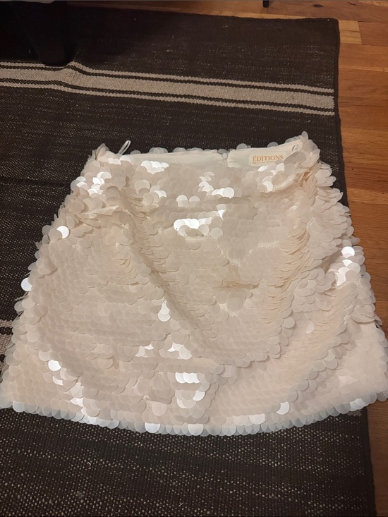 Sezane Dresses & Skirts - Sezane Cream Sequin Mini Skirt